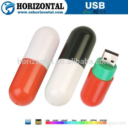 Funny capsule shape plastic usb flash pendrive,2/4/8/16/32gb usb 2.0 with factory price